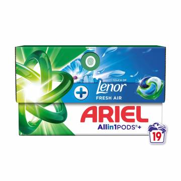 Капсулы для стирки ARIEL Pods+ All-in-1 Touch Of Lenor Fresh Air, 19 стирок, 19 шт Капсулы для стирки ARIEL Pods+ All-in-1 Touch Of Lenor Fresh Air, 19 стирок, 19 шт