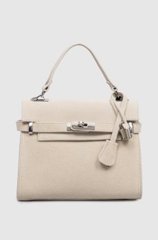Замшевая сумка-сечел цвета айвори SUEDE