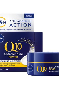 Восстанавливающий ночной крем для лица, против морщин NIVEA Q10 Power, 50 мл