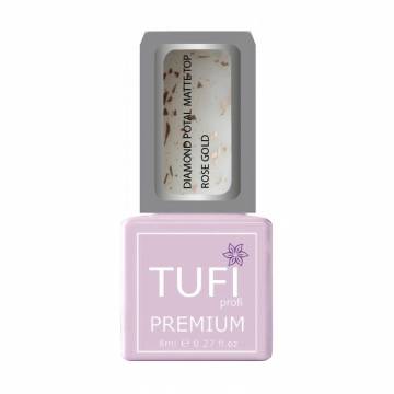 Матовый топ для гель-лака Tufi profi Premium Diamond Potal Matte Top с поталью и шиммером, Розовое золото, 8 мл Матовый топ для гель-лака Tufi profi Premium Diamond Potal Matte Top с поталью и шиммером, Розовое золото, 8 мл