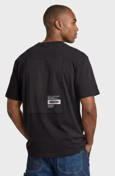 Мужская черная футболка Back applique Черный L G-Star RAW D28886,E385