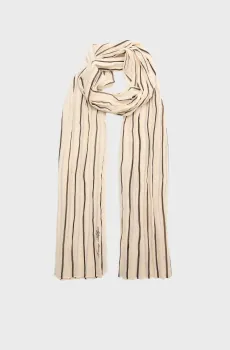 Женский бежевый шарф в полоску TOMMY SCRIPT Бежевый ONESIZE Tommy Hilfiger AW0AW18049