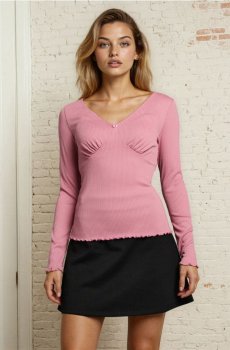 Рифлена блузка з довгим рукавом - other