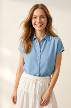 Джинсова сорочка - синій