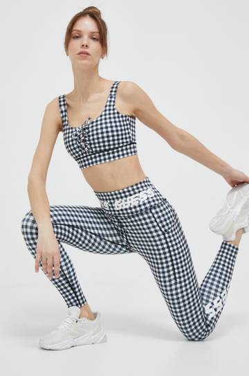 Спортивный бюстгальтер Guess цвет чёрный узорный Спортивный бюстгальтер Guess цвет чёрный узорный