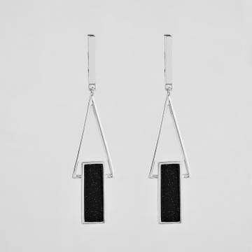 Серебряные серьги Minimal 1677-dark Серебряные серьги Minimal 1677-dark