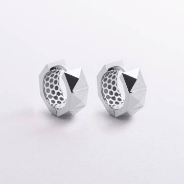 Серьги - кольца "Claire" в белом золоте с09379 Серьги - кольца "Claire" в белом золоте с09379