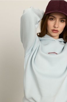 Світшот oversize з бавовною та принтом - блакитний