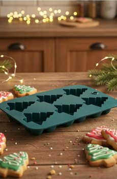 Різдвяна форма для випікання у формі ялинок - темно-зелений