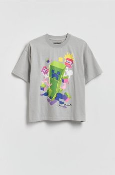 Reserved - Бавовняна футболка Minecraft - світло-сірий - 976IX-09X