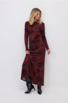 Reserved - Сукня з принтом троянд - карміновий - 662JT-92X