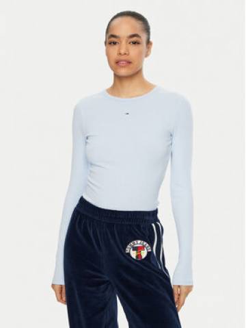 Tommy Jeans Блузка Essential DW0DW17387 Блакитний Slim Fit Tommy Jeans Блузка Essential DW0DW17387 Блакитний Slim Fit