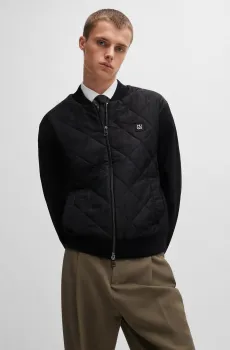 Мужской черный бомбер Черный S HUGO 50516619;001