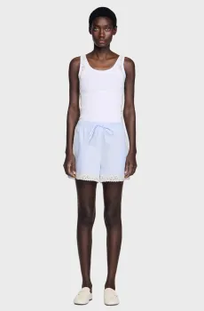 Женские голубые шорты Голубой 36 Sandro SFPSH00558_Sky Blue