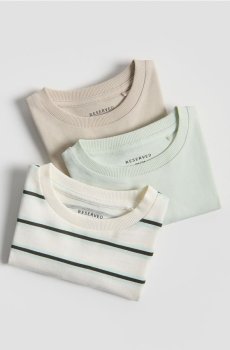 Reserved - Бавовняна кофта з довгим рукавом, набір з 3 - кремовий - 681IG-01X