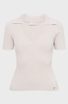 Женское светло-серое поло Серый L Guess W6RR62.Z0132;G9B8