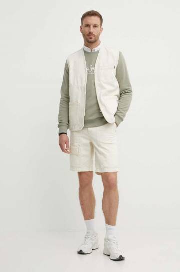 Хлопковая кофта Pepe Jeans SAUL CREW мужская цвет зелёный с принтом PM582702 Хлопковая кофта Pepe Jeans SAUL CREW мужская цвет зелёный с принтом PM582702