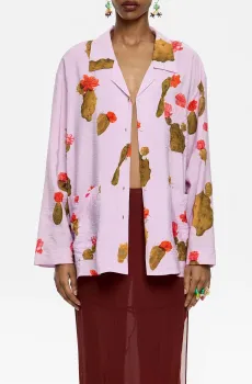 Женская розовая льняная рубашка с узором Розовый XS Bimba Y Lola 251BR2010.10125