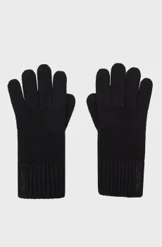 Женские черные шерстяные перчатки WOOL KNIT GLOVES Черный ONESIZE Gant 4930017