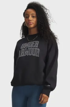 Женский черный свитшот Rival Flc OS Varsity Crew Черный S Under Armour 6007880-001