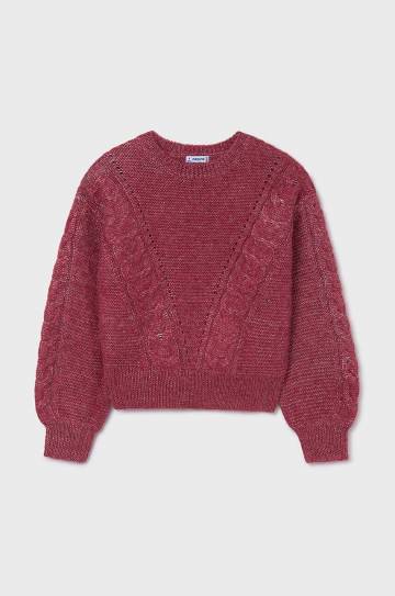 Детский свитер с примесью шерсти Mayoral цвет розовый 7310