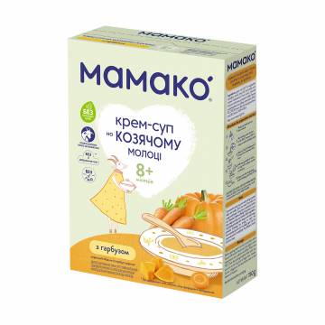 Детский крем-суп МАМАКО на козьем молоке, с тыквой, от 8 месяцев, 150 г Детский крем-суп МАМАКО на козьем молоке, с тыквой, от 8 месяцев, 150 г