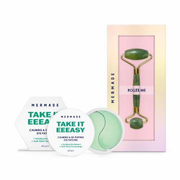 Набор для лица Mermade Take It Easy (гидрогелевые патчи для кожи вокруг глаз, 60 шт + нефритовый роллер, 1 шт) Набор для лица Mermade Take It Easy (гидрогелевые патчи для кожи вокруг глаз, 60 шт + нефритовый роллер, 1 шт)