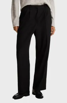 Женские черные шерстяные брюки SOFT WOOL MIX RELAXED STR Черный S Tommy Hilfiger WW0WW42971