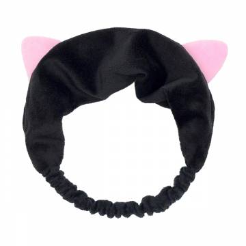 Повязка косметическая Cosmo Shop Котик, черная с розовыми ушками, 1 шт (CS0962) Повязка косметическая Cosmo Shop Котик, черная с розовыми ушками, 1 шт (CS0962)