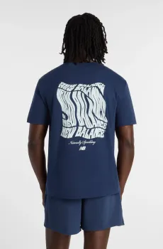 Мужская синяя футболка Wavey T-Shirt Синий XL New Balance MT61B2STNNY