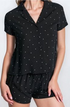 Двокомплектна піжама з віскози - чорний