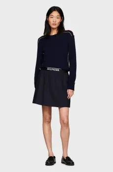 Женская темно-синяя юбка ELASTICATED SHORT Синий M Tommy Hilfiger WW0WW40515