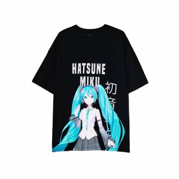 Cropp - Чорна футболка з принтом Hatsune Miku - чорний Cropp - Чорна футболка з принтом Hatsune Miku - чорний