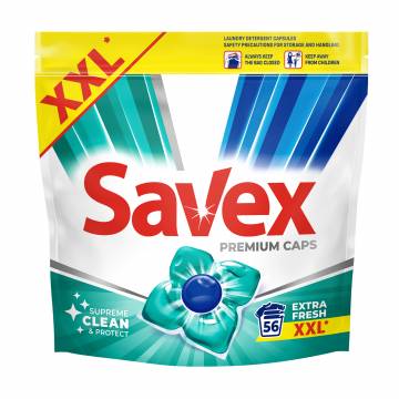 Капсулы для стирки Savex Premium Caps Extra Fresh, 56 стирок, 56 шт Капсулы для стирки Savex Premium Caps Extra Fresh, 56 стирок, 56 шт