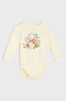 Бавовняне боді з принтом Winnie the Pooh - бежевий