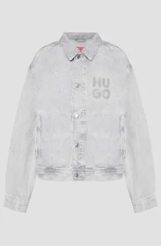 Мужская голубая джинсовая куртка Голубой M HUGO 50537733;040