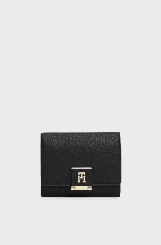 Женский черный кошелек TH HER MED FLAP Черный ONESIZE Tommy Hilfiger AW0AW17039