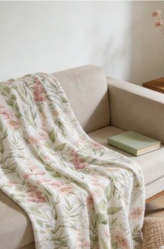 Плед із квітами - різнобарвний