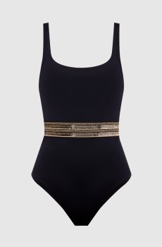Черный купальник с пайетками