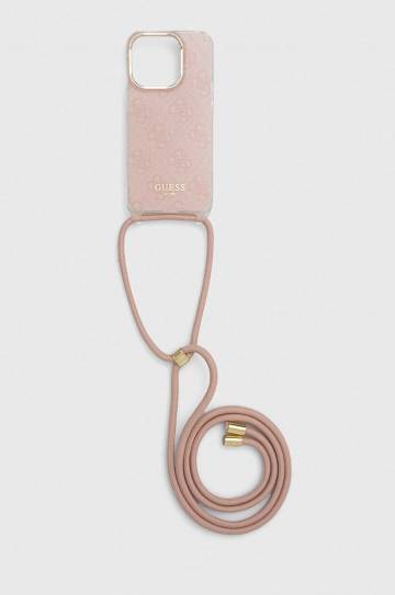 Чехол на телефон Guess iPhone 15 Pro 6.1" цвет розовый