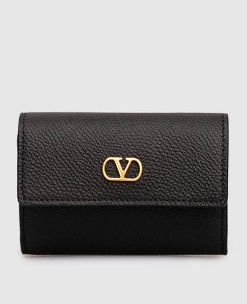 Черный кожаный портмоне с логотипом