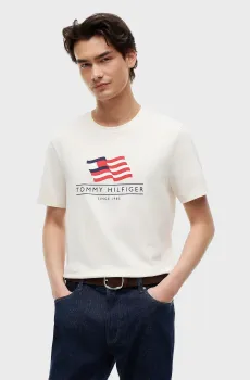 Мужская белая футболка RWB MAIN FLAG Белый L Tommy Hilfiger MW0MW43387