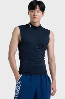 Мужская черная майка UA HG Armour Comp Mock SL Черный S Under Armour 1361521-001