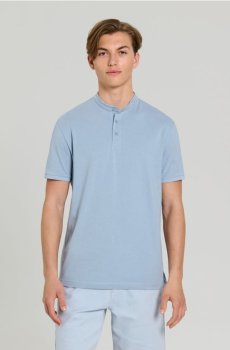 Футболка Henley - блакитний