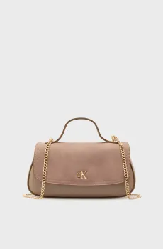 Женская бежевая сумка BRUSHED TOP HANDLE Бежевый ONESIZE Calvin Klein LV04F3408G