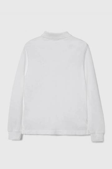 Хлопковый детский лонгслив United Colors of Benetton цвет белый меланж Хлопковый детский лонгслив United Colors of Benetton цвет белый меланж