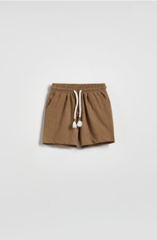 Reserved - Шорти з додаванням льону - коричневий - 383HV-88X