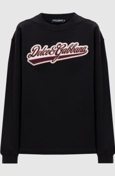 Черный свитшот с нашивкой логотипа