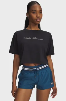Женская черная футболка UA W WM CROP SS-BLK Черный XL Under Armour 6010588-001