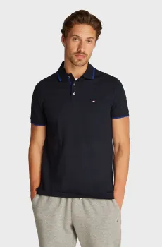 Мужское темно-синее поло MERCERISED UNDERCOLLAR Синий S Tommy Hilfiger MW0MW37514